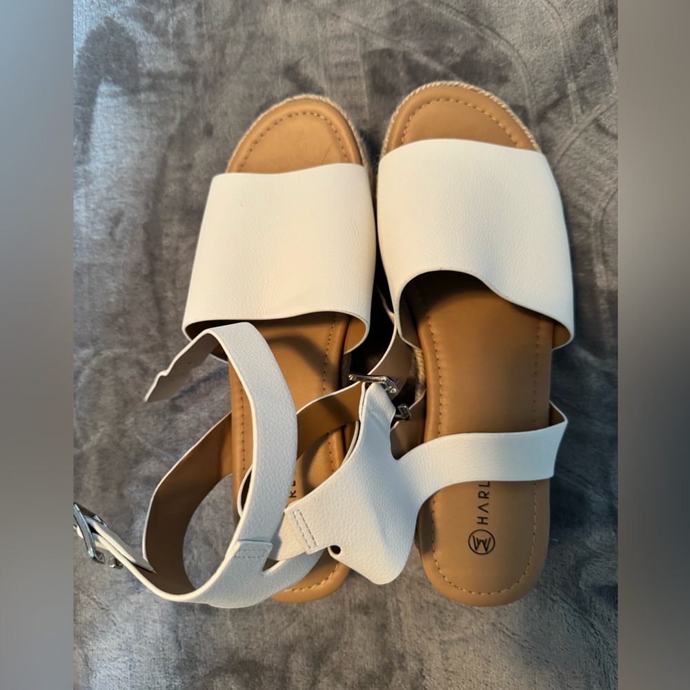 White Espadrille Platform Sandals - Picture 5 of 7
